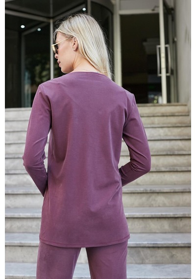 Kadın İpeksi Esnek Modal Kumaş V Yaka Uzun Kol Omuz Aksesuarlı Düğmeli Uzun Blazer Ceket-bordo Bordo Kadın İpeksi Esnek Modal Kumaş V Yaka Uzun Kol Omuz Aksesuarlı Düğmeli Uzun Blazer Ceket-bordo Bordo