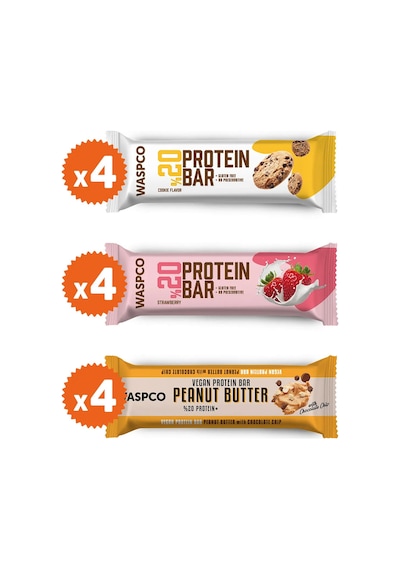 Waspco Protein Bar Karma Kutu 40G x 12 Adet 3 Çeşit