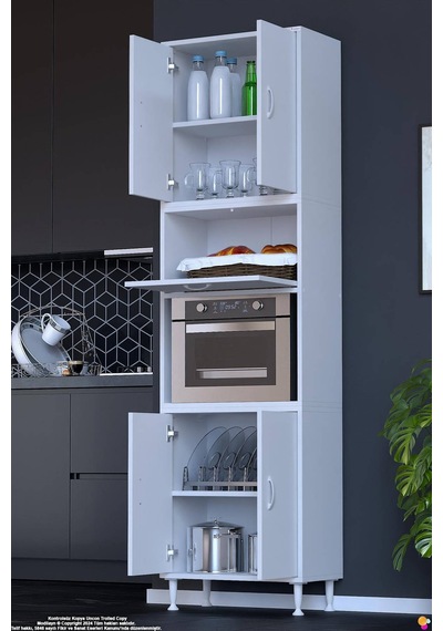Işıl 60 Cm Mikrodalga/fırın Dolabı Kapaklı Orta Bölmeli Çok Amaçlı Kiler Banyo Dolabı 60x213x32 Cm Beyaz Işıl 60 Cm Mikrodalga/fırın Dolabı Kapaklı Orta Bölmeli Çok Amaçlı Kiler Banyo Dolabı 60x213x32 Cm Beyaz