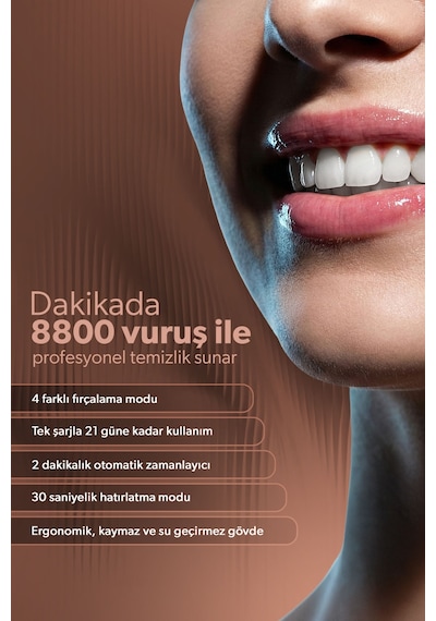 Homend Brushboss 4701h 4 Modlu 21 Gün Kullanım Süreli Akıllı Zamanlayıcılı Şarjlı Diş Fırçası Pembe Şarjlı