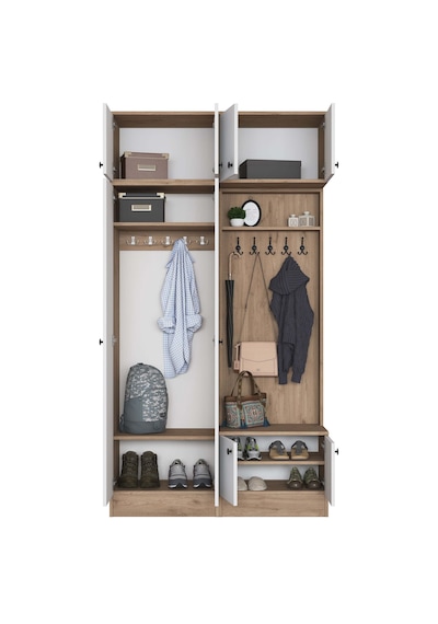 Rani Ea145 Modern Portmanto Askılı Ayakkabılık Vestiyer Sepet Ceviz - Beyaz Beyaz - Sepet Ceviz Rani Ea145 Modern Portmanto Askılı Ayakkabılık Vestiyer Sepet Ceviz - Beyaz Beyaz - Sepet Ceviz