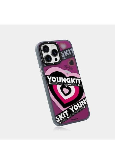 Apple Uyumlu iPhone 15 Pro Max Kılıf Magsafe Şarj Özellikli Airbagli Çift Katmanlı Youngkit Flipped Serisi Pembe