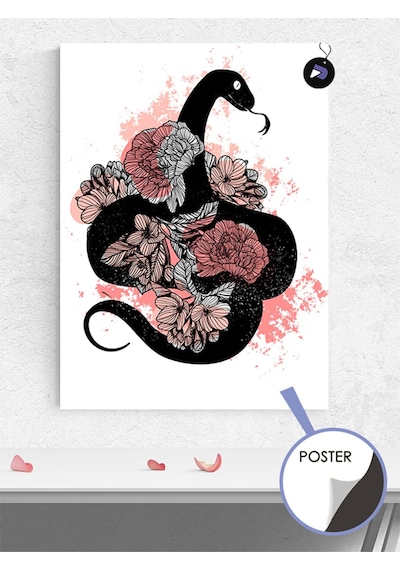 Yılan Sevgisi Hayvan Poster - Afiş - Dekoratif Duvar Posteri