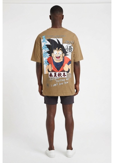 Blow Up Future Gen Son Goku Kahve Oversize Erkek T-shirt 141628 SİYAH