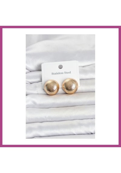 Gees Global 316l Çelik Gold Renk Top Model Kadın Küpe Gbzs