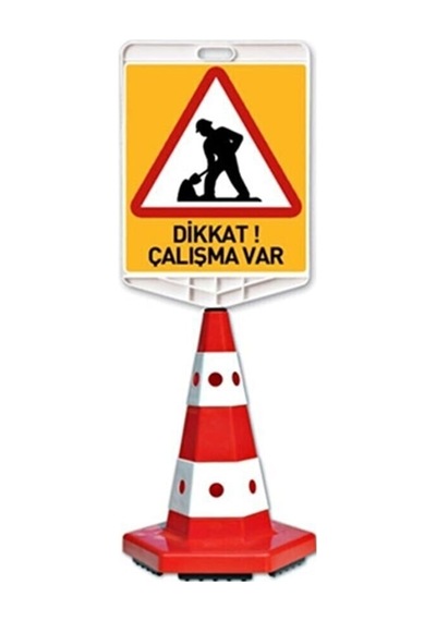 Dikkat Çalışma Var Kedi Gözlü Trafik Koni Seti -reklam Park Dubası