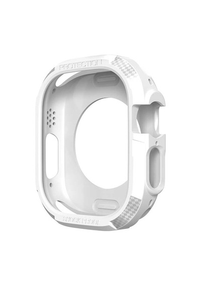 Watch Ultra 49mm Silikon Tpu Kasa Koruyucu Mkst Watch Gard 17 - Beyaz