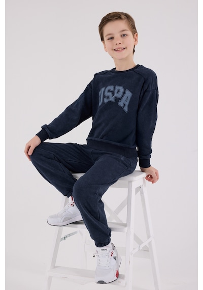 U.S. Polo Assn. Lisanslı Erkek Çocuk Alt Üst 2 Parça Eşofman Takımı Us2229 Lacivert