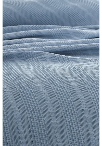 Tek Kişilik Waffle Pike 160x230cm, %100 Pamuk, Petek Tasarım, Mavi Renk Mavı Mavi