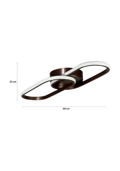 Zzez Kahverengi Modern Tasarım Beyaz Ledli Cafe - Mutfak - Salon 2 Li Led Avize Kahverengi