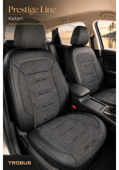 Dacia Sandero 2008+ Uyumlu Prestige Line Keten Serisi Siyah Koltuk Kılıfı 25843472