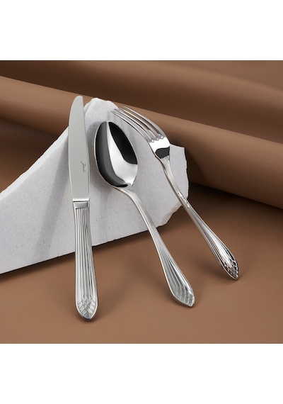 Jumbo Garnet Xl 18 Parça 6 Kişilik Yemek Çatal Kaşık Bıçak Takımı Çelik