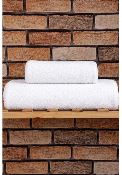 2 Parça %100 Pamuklu Soft Lüx Banyo Havlu Seti Beyaz Çok Renkli