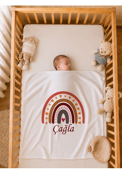 Pia Baby Kız Bebek Hastane Çıkışı Seti 4 Parça %100 Pamuk İsimli Organik Baskılı Battaniyeli Tulum Seti 1002btyx Ekru