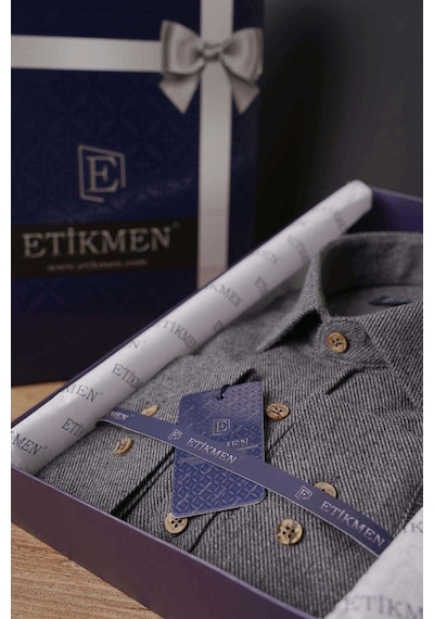 Füme Düz Oduncu Slimfit Erkek Gömlek Yeşil
