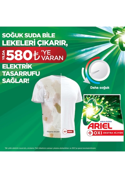 Ariel Oxi Aquapudra Toz Çamaşır Deterjanı 1200 G