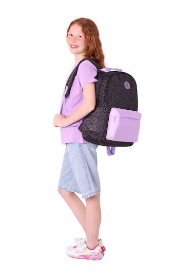 Kaukko Double Colors Üç Bölmeli Kız Çocuk Okul Ve Günlük Sırt Çantası - Siyah Lila - K1840 Siyah - Lila