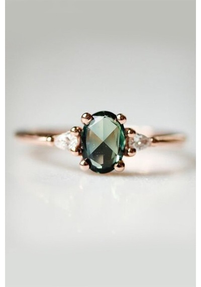 Green Topaz Sevilla Tektaş Yüzük - Ak336
