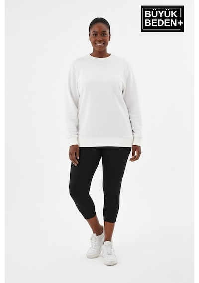 Süperlife Kadın Büyük Beden Bisiklet Yaka 2 Li Set-rahat Kalıp İnce Sweatshirt Spr26bswk956+2 Ecru-ecru Süperlife Kadın Büyük Beden Bisiklet Yaka 2 Li Set-rahat Kalıp İnce Sweatshirt Spr26bswk956+2 Ecru-ecru
