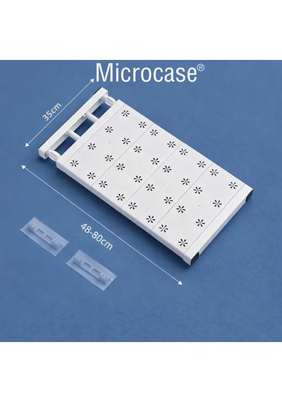 Microcase Uzunluk Ayarlamalı Dolap İçi Raf 35x48-80 Cm 3 Adet Al5705 Beyaz