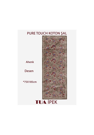 Vivid Floral Desen Pure Touch Koton Şal 75x185cm Bordo-vizon