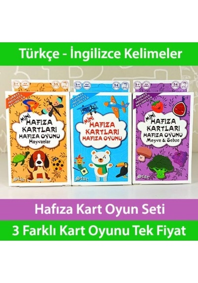 3lü Set Eğitici Eşleştirme Kartları Hayvanlar Meyve Sebze Hafıza Oyunu Türkçe Ingilizce Montessori