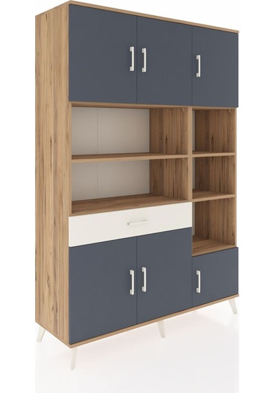 Hyperion Dolap 10 Raflı Tek Çekmeceli 6 Kapaklı 132x44x195 Çam-antrasit/aytaşı Antrasıt/aytası Hyperion Dolap 10 Raflı Tek Çekmeceli 6 Kapaklı 132x44x195 Çam-antrasit/aytaşı Antrasıt/aytası