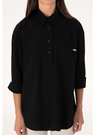 U.s. Polo Assn. Kadın Siyah Gömlek Desenli 50307666-vr046 Siyah