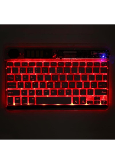 Valkyrie Rgb Bkz-30 7 Renk Bluetooth Şeffaf Türkçe Klavye - Android Apple Uyumlu iOS Windows - Şarjlı - 10 İnç - Multimedia - Ultra İnce Tasarım Bkz30
