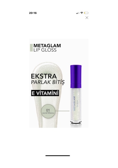 Metaglam Yoğun Işıltılı & Nemlendirici Etkili Yarı Transparan Dudak Parlatıcısı 8682536080750 001 Dıgıtal Horızon