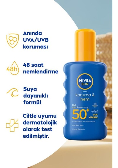 Eşit Ve Hızlı -psf50, Suya Dayanıklı, Uva/uvb Korumalı Güneş Koruyucu Sprey 200ml, S.güzellik