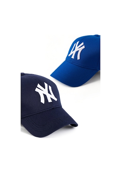 Unisex 2'li Set Lacivert ve Saks Mavisi Ny New York Beyzbol Şapka - Unisex Lacivert - Saks Mavi