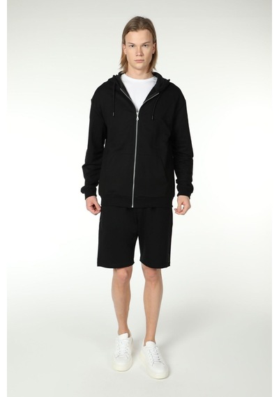 Defys Defy S Erkek Oversize Kapüşonlu Fermuarlı Cepli Sweatshirt Siyah - 527577758 Siyah
