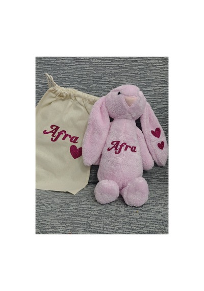 İsme Özel Peluş Tavşan-uyku Arkadaşı Pembe Pembe