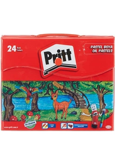 24lü Pastel Boya - Çantalı Renkli