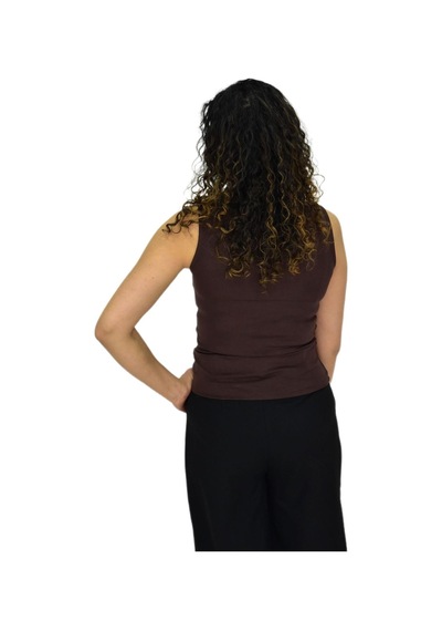 Kadın Düz Renk Vücuda Oturan Askılı Tişört Bgl-st04297 Kahve