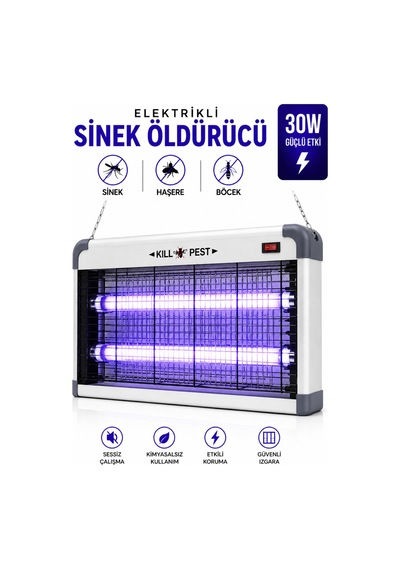 Elektrikli 30w Sivrisinek Öldürücü Sinek Kovucu Uv Led Işıklı Zincir Askılı