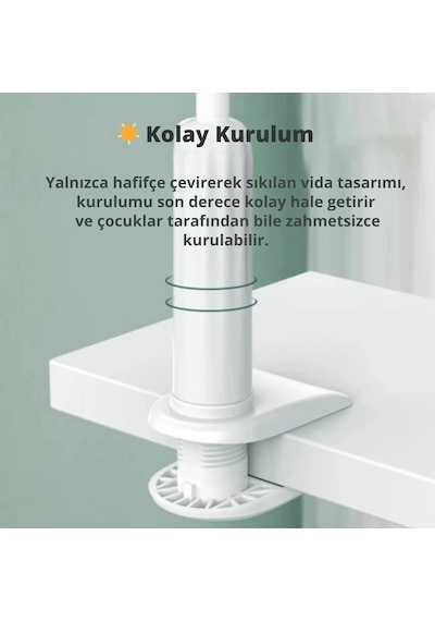 Etashop 360 Esnek Telefon Tutucu Kelepçeli Masa Yatak Başlığı Standı 4" 7.1" Uyumlu Siyah Siyah
