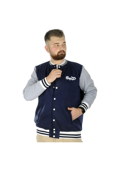 Mode Xl Büyük Beden Erkek Kolej Mont Süper 22614 İndigo 001