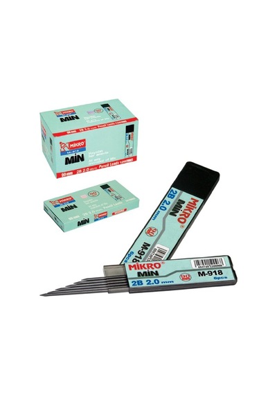 Mikro 918 2.0 MM 2B Min 6Pcs Siyah Kalın Kalem Ucu