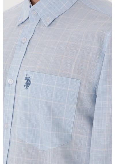 U.s. Polo Assn. Erkek Açık Mavi Gömlek Desenli 50300211-vr003 Acık Mavı Mavi