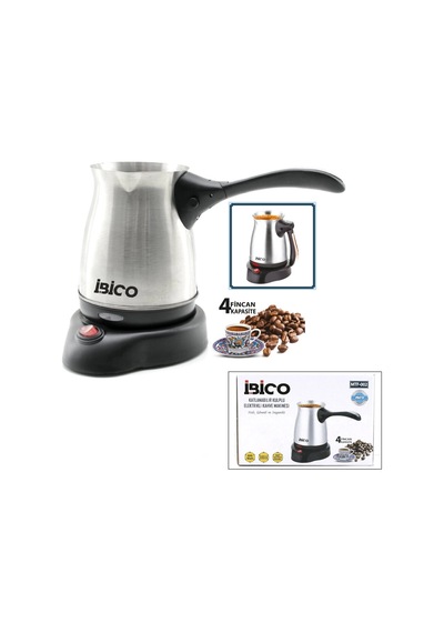 Çelik Elektrikli Cezve Türk Kahve Makinesi - 4fincan 400ml Kablosuz Kullanım- 360 Döner 600w Mtf-002 Bx40 0.5mm Kenar Kalınlığı