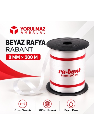 Rabant Rafya 8 Mm X 200 Metre Beyaz Paketleme Ve Bağlama İpi