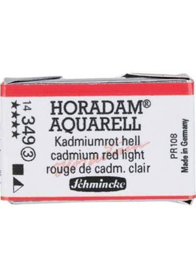 Schmincke : Horadam Aquarell Artist Sulu Boya : Tam Tablet : Seri 3 349 Cadmium Red Light