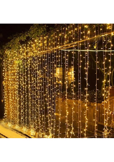 300 Ledli 15 Sarkıt Perde Led Işık-8 Fonksiyon, 3x3 Metre Günışığı Ledli Saçak Ledi Günışığı