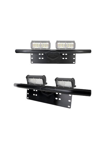 Her Araca Uyumlu Plaka Altlığı Ve Koruma Demiri Sis Ayağı Suv 4x4 Off Road Led Montaj Braketi Plakalık Led Bağlantı Ayağı Krom 00 Şüscaroto Aksesuar