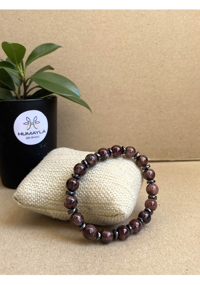 Granat Doğal Taş Bileklik 8mm Aa Kalite Mühürlü Çok Renkli