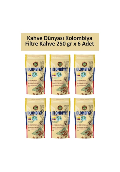 Kahve Dünyası Kolombiya Filtre Kahve 6 x 250 G