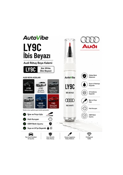 Audi Ly9c Beyaz Rötuş Boya Kalemi Volkswagen Audi Skoda Seat Çizik Giderici