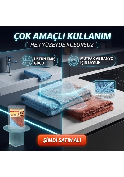 Çok Amaçlı 3'lü Temizlik Bezi Mikrofiber Havlu Yumuşak Dokulu 30x30 Cm Çok Renkli